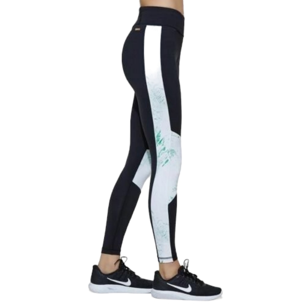 ALALA Harlet Cut Out Mesh Insert Tropical Palm Ankle Leggings XS